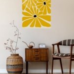 Mustard Daisy Trio metal wall art print, view 5