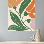 Terracotta Botanical Bloom metal wall art print, view 4