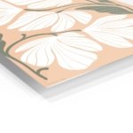White Wildflowers on Peach metal wall art print, view 2