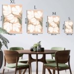 White Wildflowers on Peach metal wall art print, view 6