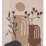 Earthy Botanical Archways metal wall art print