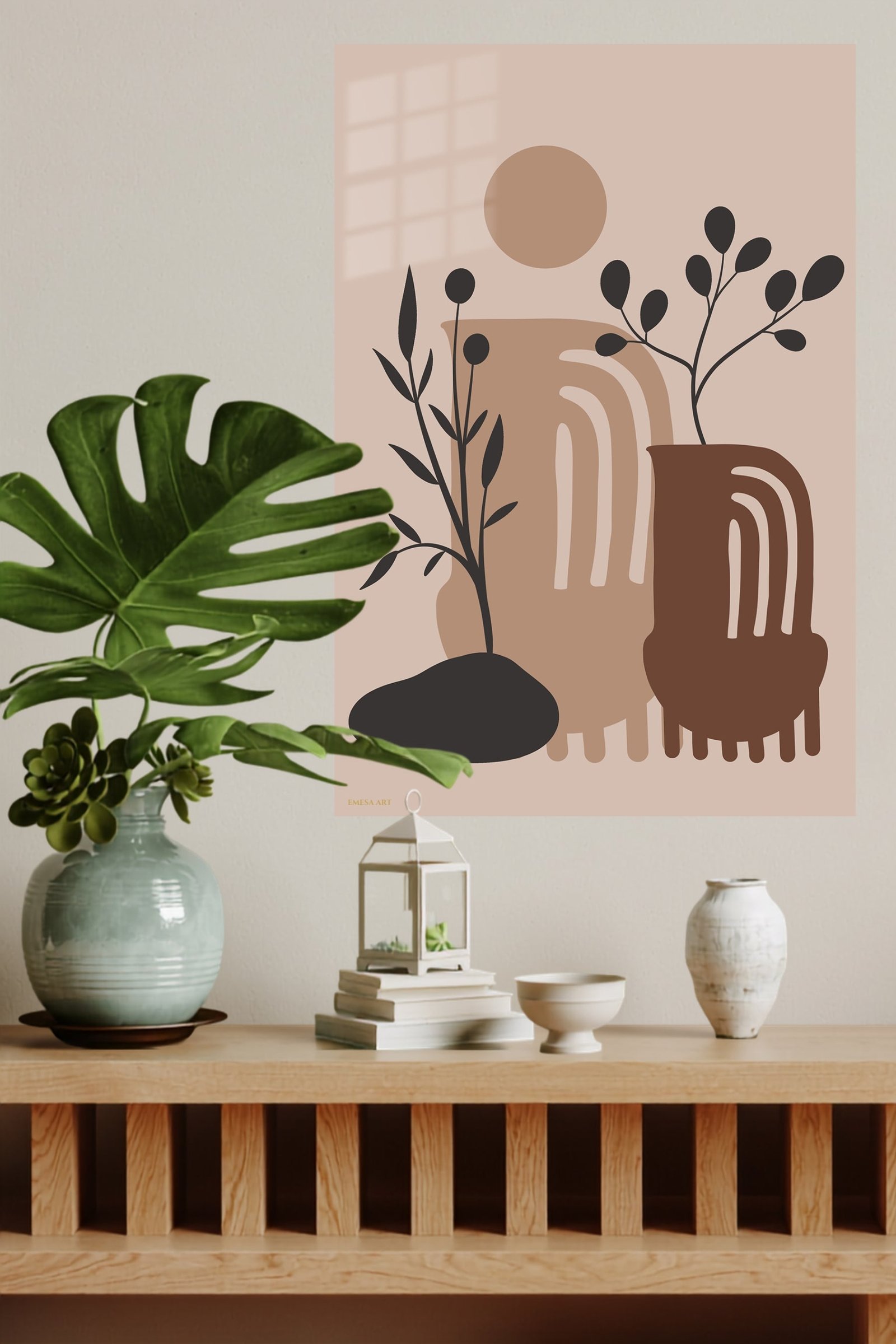 Earthy Botanical Archways metal wall art print, view 4