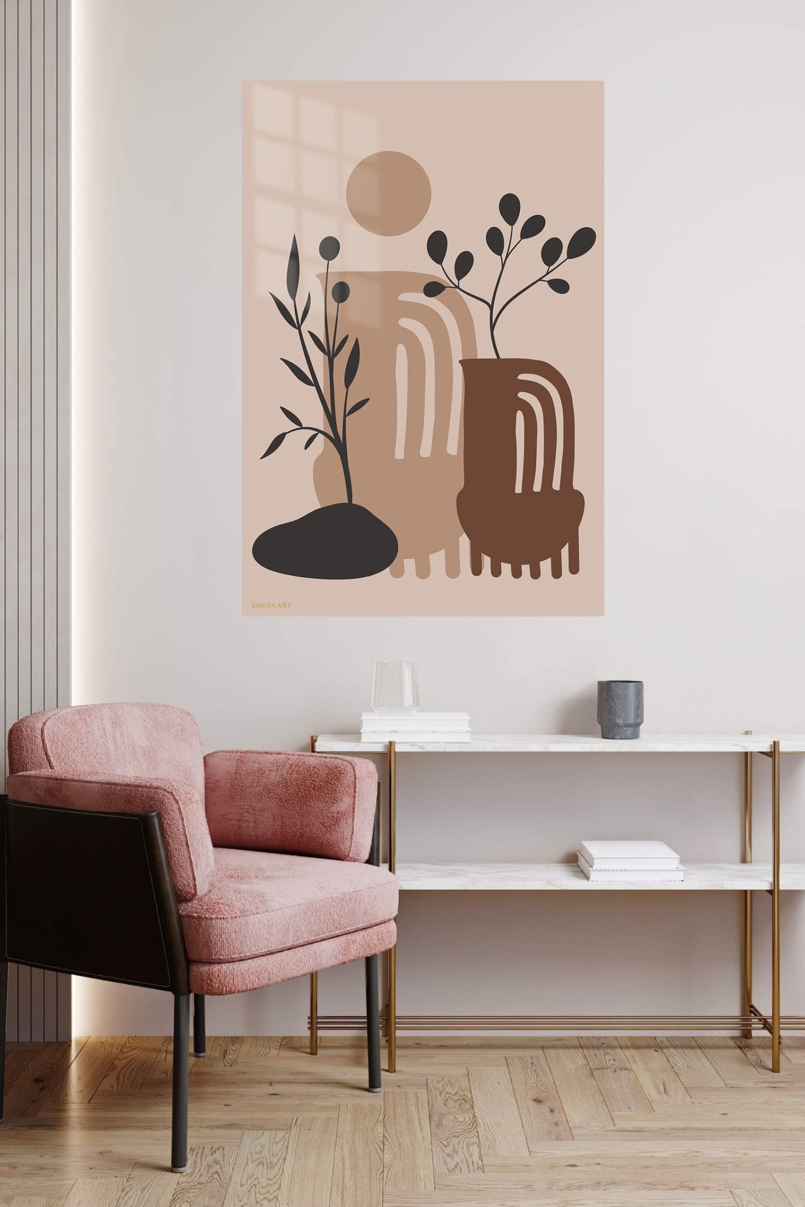 Earthy Botanical Archways metal wall art print, view 5