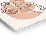 Terracotta Abstract Faces metal wall art print, view 2
