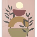 Botanical Sun Shapes metal wall art print