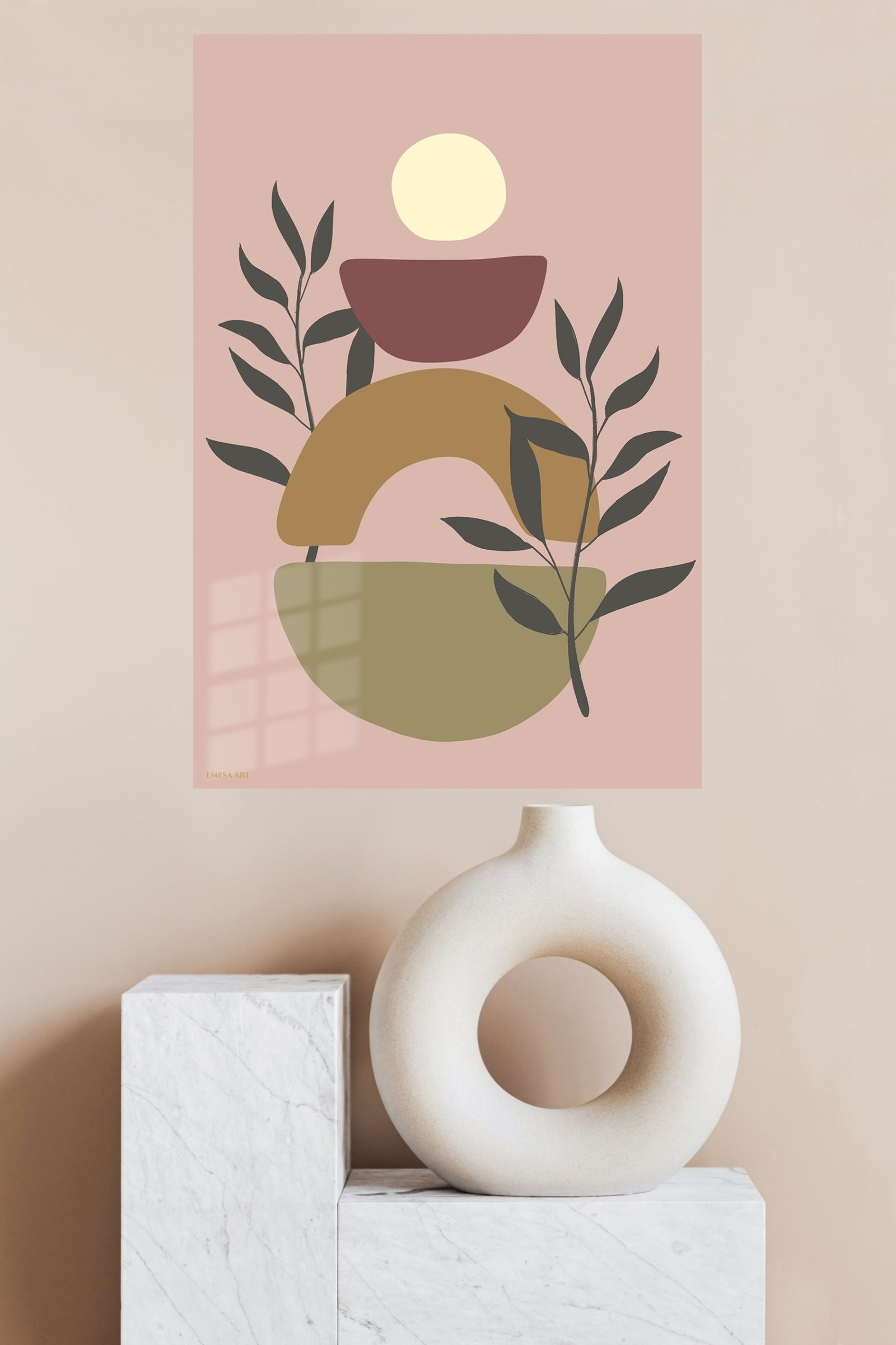 Botanical Sun Shapes metal wall art print, view 4