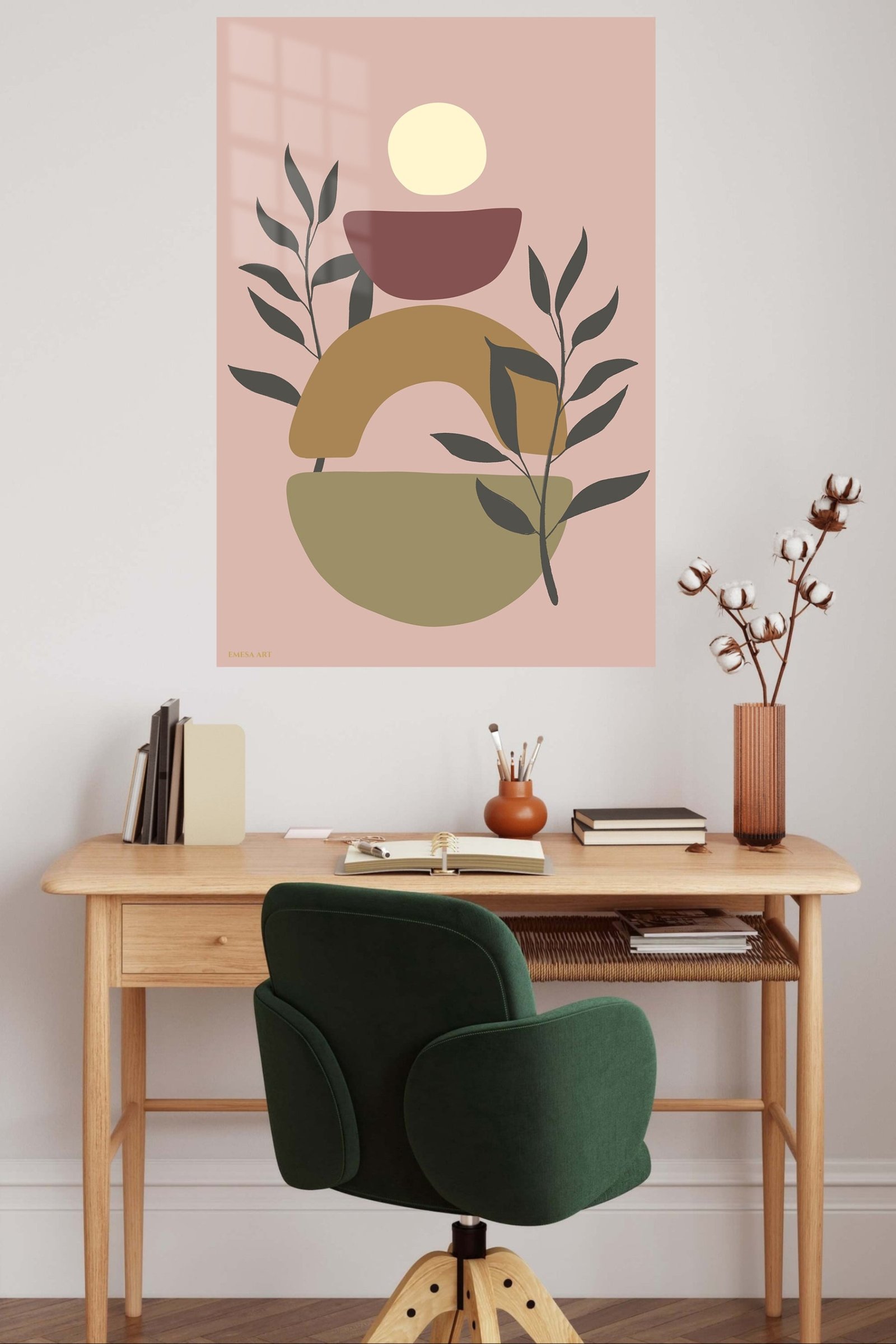 Botanical Sun Shapes metal wall art print, view 5