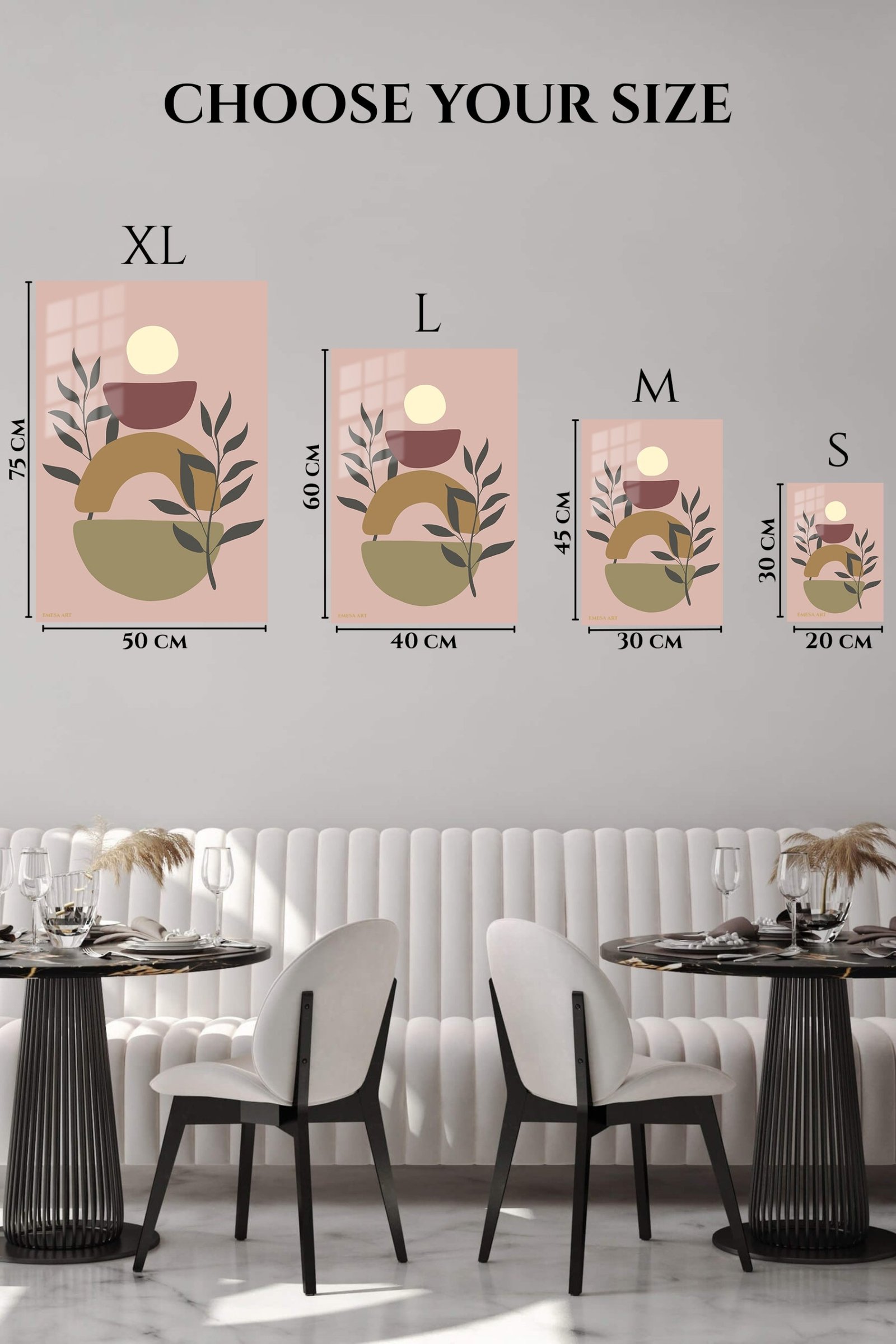 Botanical Sun Shapes metal wall art print, view 6