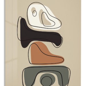 Earth Tone Abstract Balance metal wall art print
