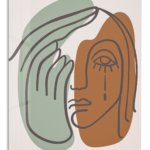 Earth Tone Abstract Face metal wall art print