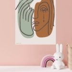 Earth Tone Abstract Face metal wall art print, view 4