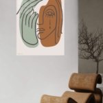 Earth Tone Abstract Face metal wall art print, view 5