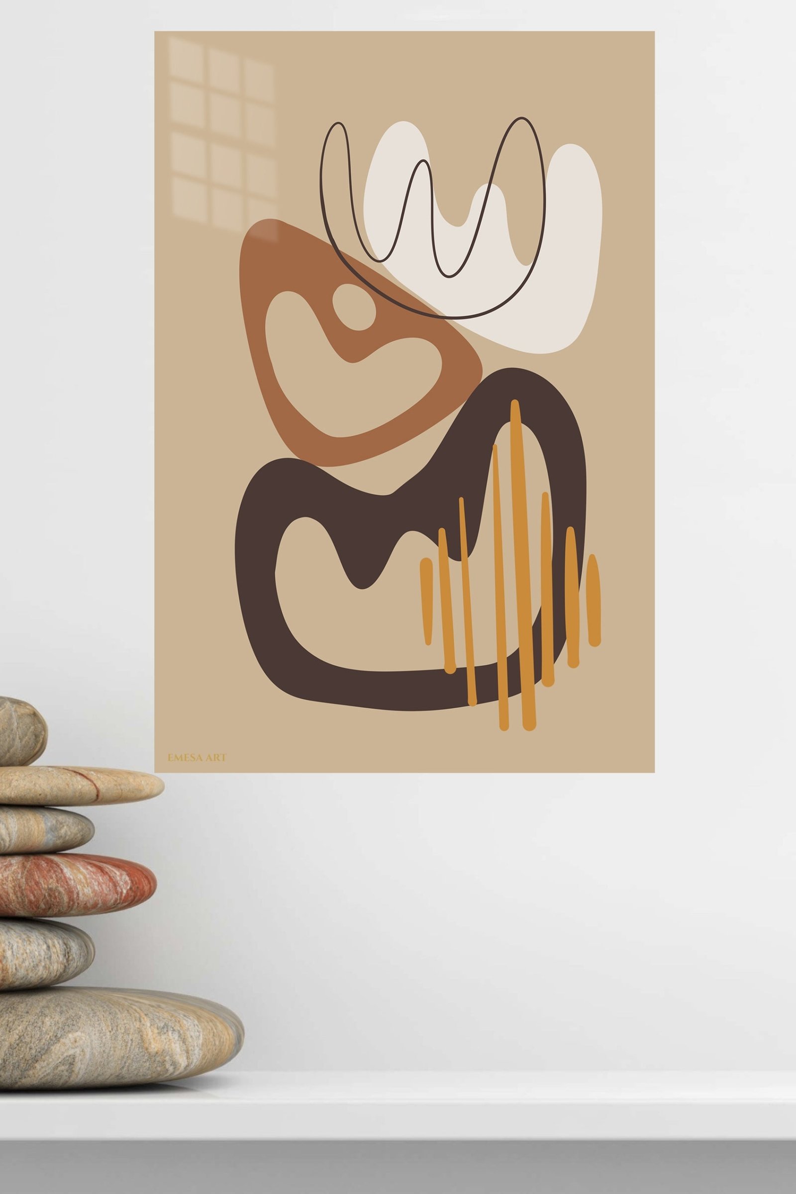 Earthy Abstract Flow metal wall art print, view 4