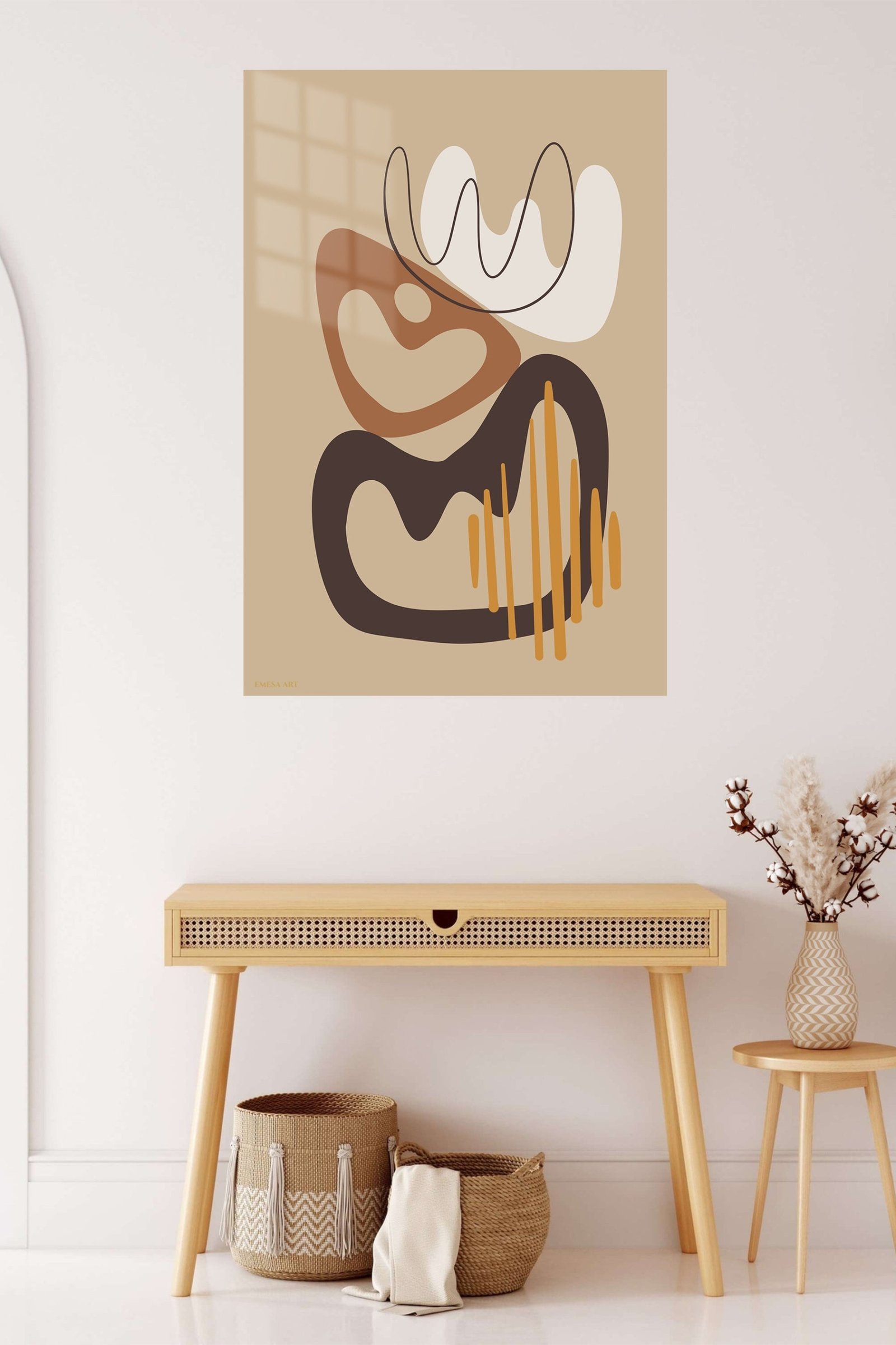 Earthy Abstract Flow metal wall art print, view 5