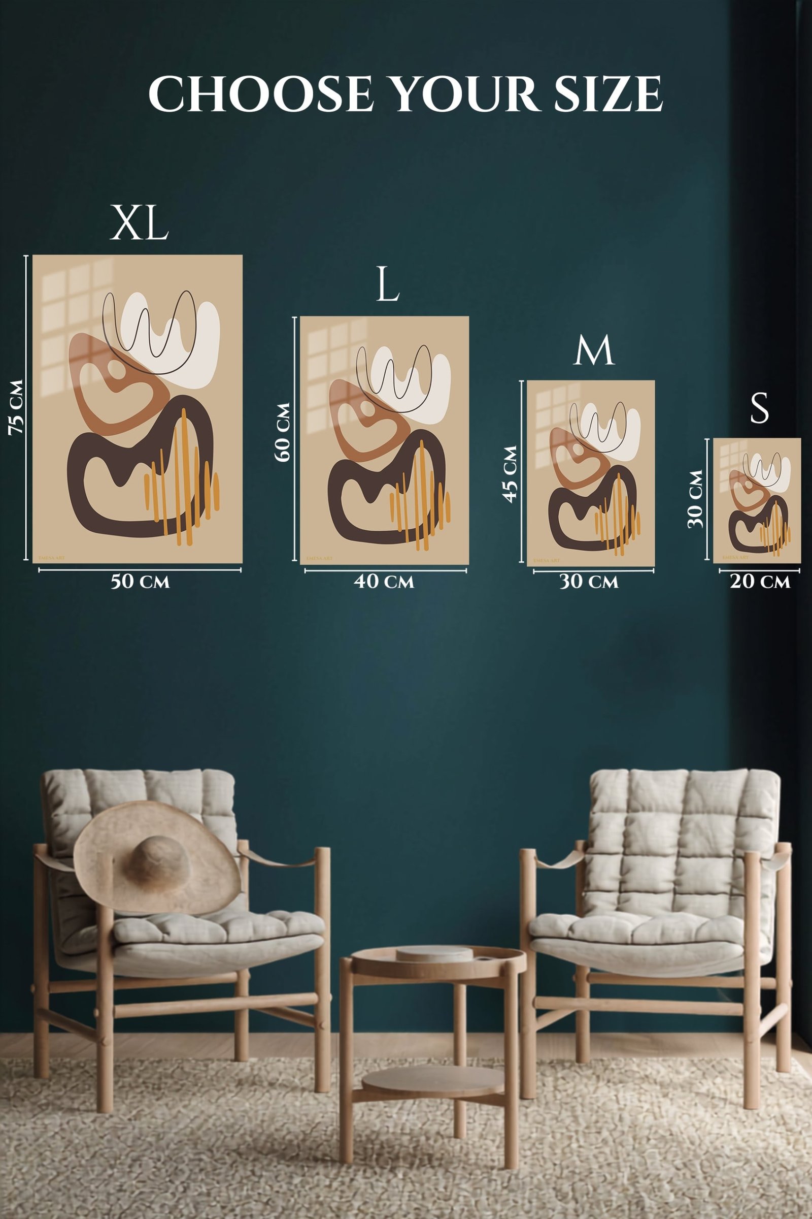 Earthy Abstract Flow metal wall art print, view 6
