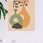 Earth Tone Botanical Vessels metal wall art print, view 4