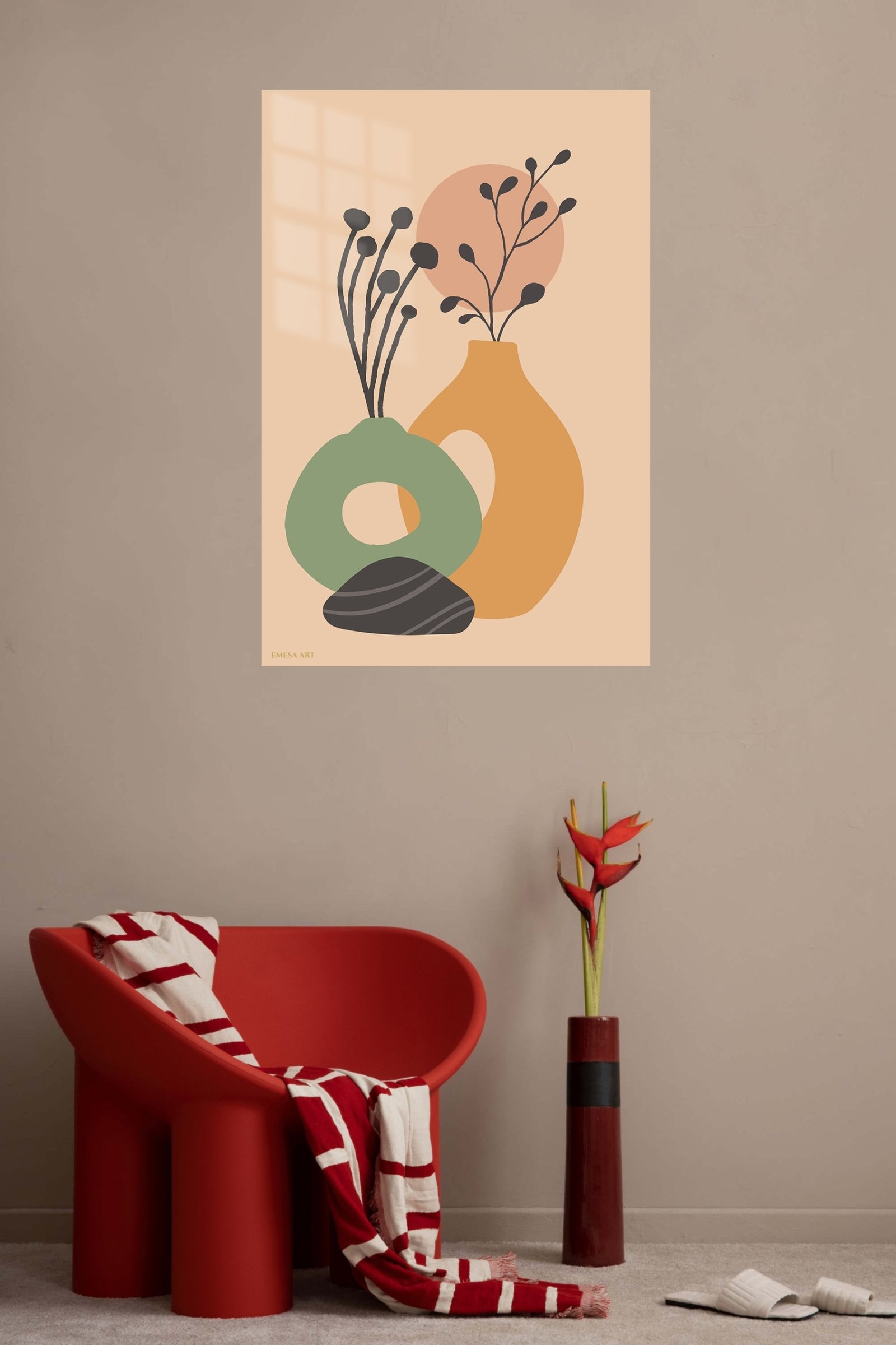 Sage Vessels and Terracotta Sun metal wall art print, view 5