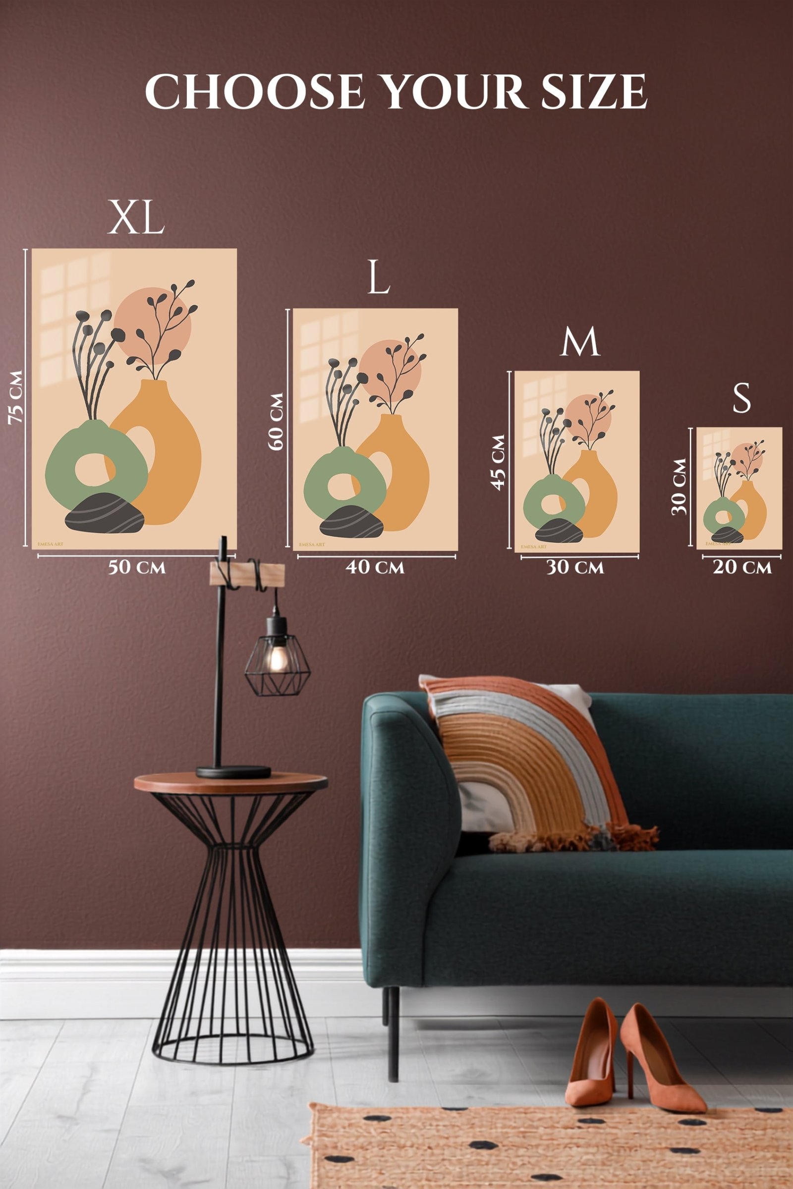 Sage Vessels and Terracotta Sun metal wall art print, view 6