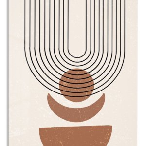 Terracotta Arc Balance metal wall art print