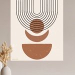 Terracotta Arc Balance metal wall art print, view 4