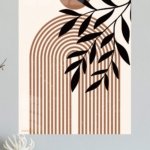 Terracotta Sun and Olive Branch metal wall art print, view 4