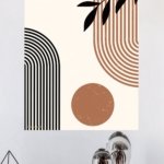 Earthy Leaf and Arch Abstraction metal wall art print, view 4