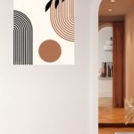 Earthy Leaf and Arch Abstraction metal wall art print, view 5