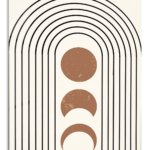 Terracotta Moon Phases Arch metal wall art print