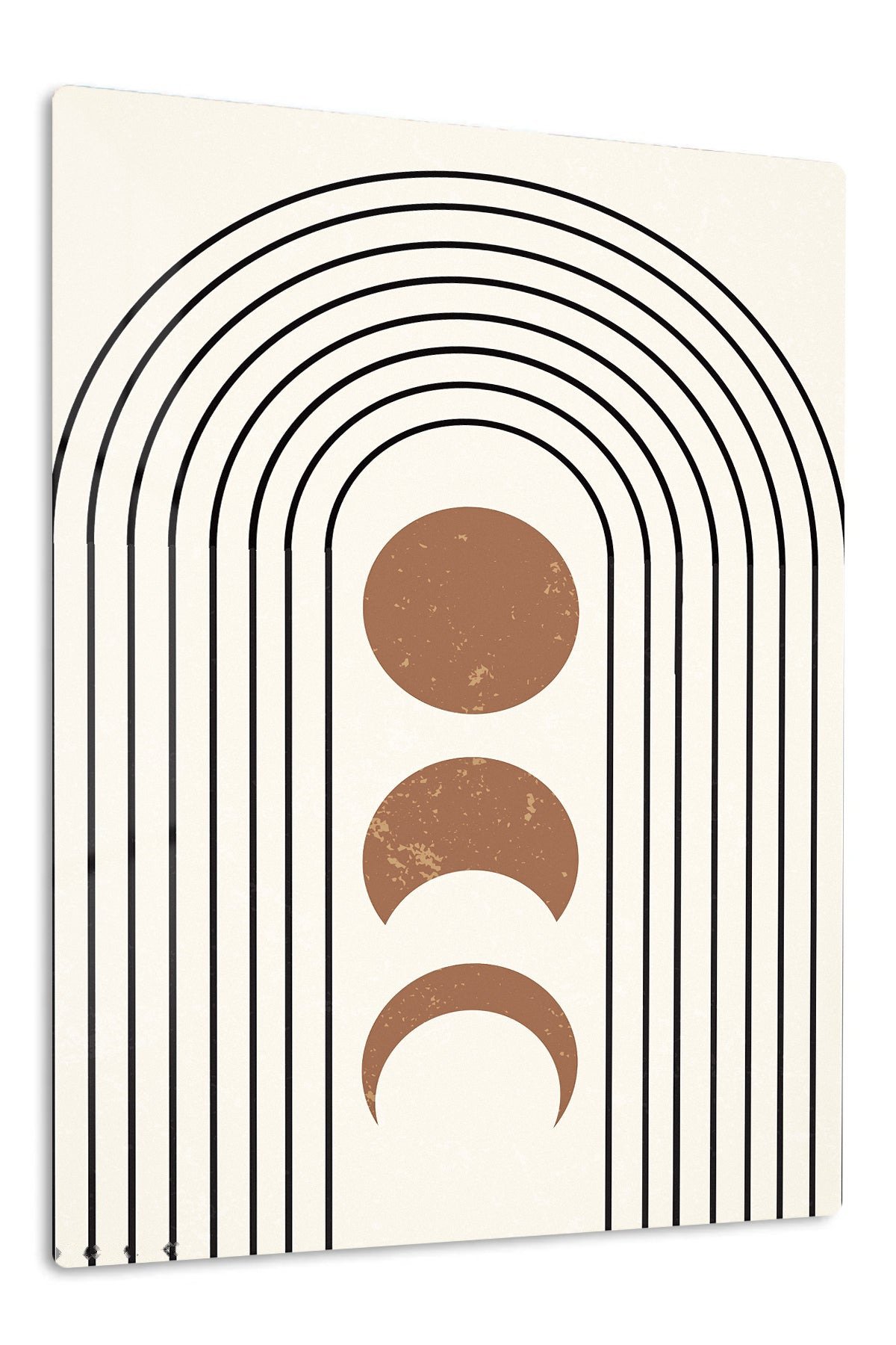 Terracotta Moon Phases Arch metal wall art print