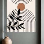 Terracotta Sun and Botanical Arches metal wall art print, view 4