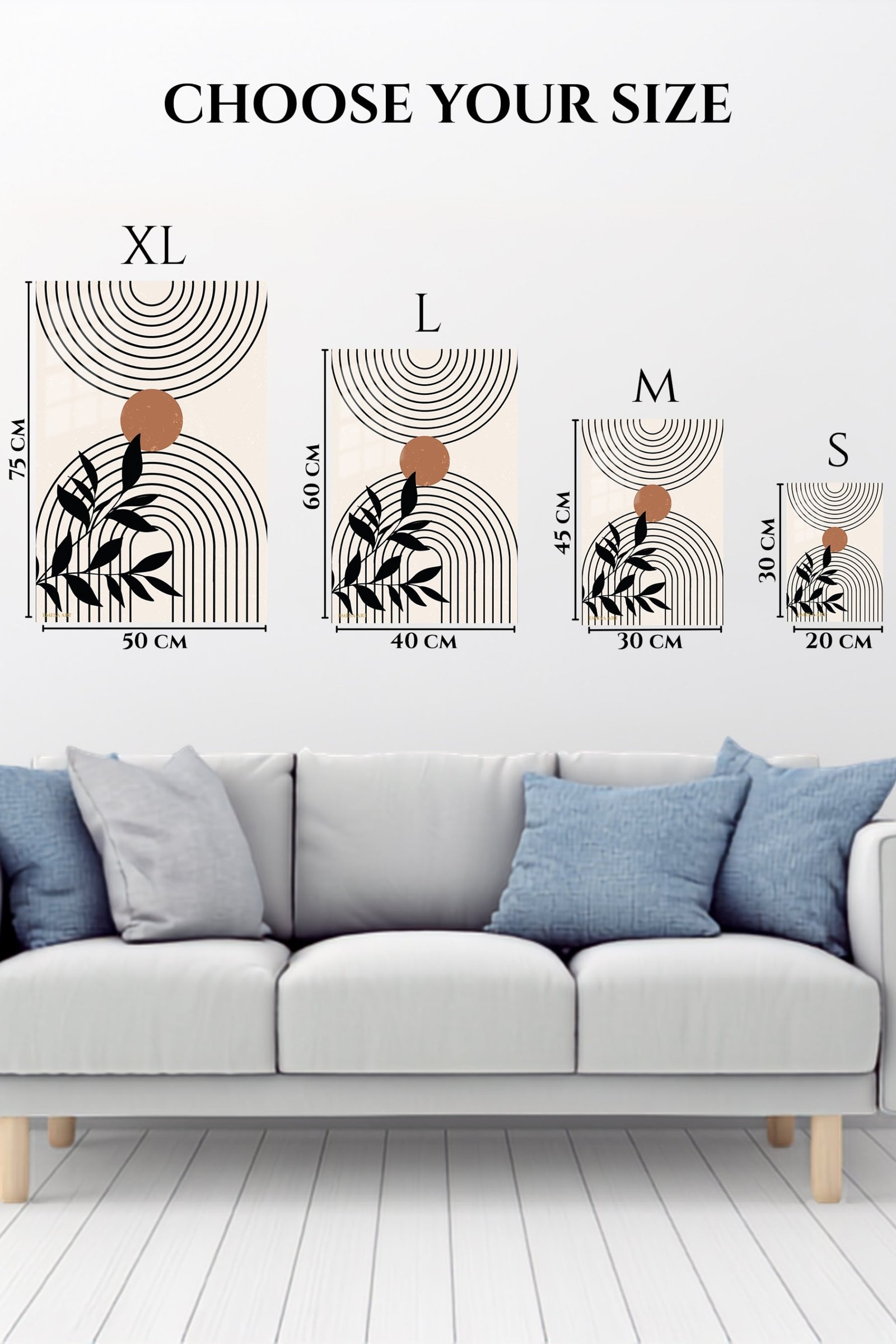 Terracotta Sun and Botanical Arches metal wall art print, view 6