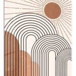 Terracotta Sun and Archways metal wall art print