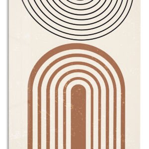 Earthy Arch and Circle metal wall art print