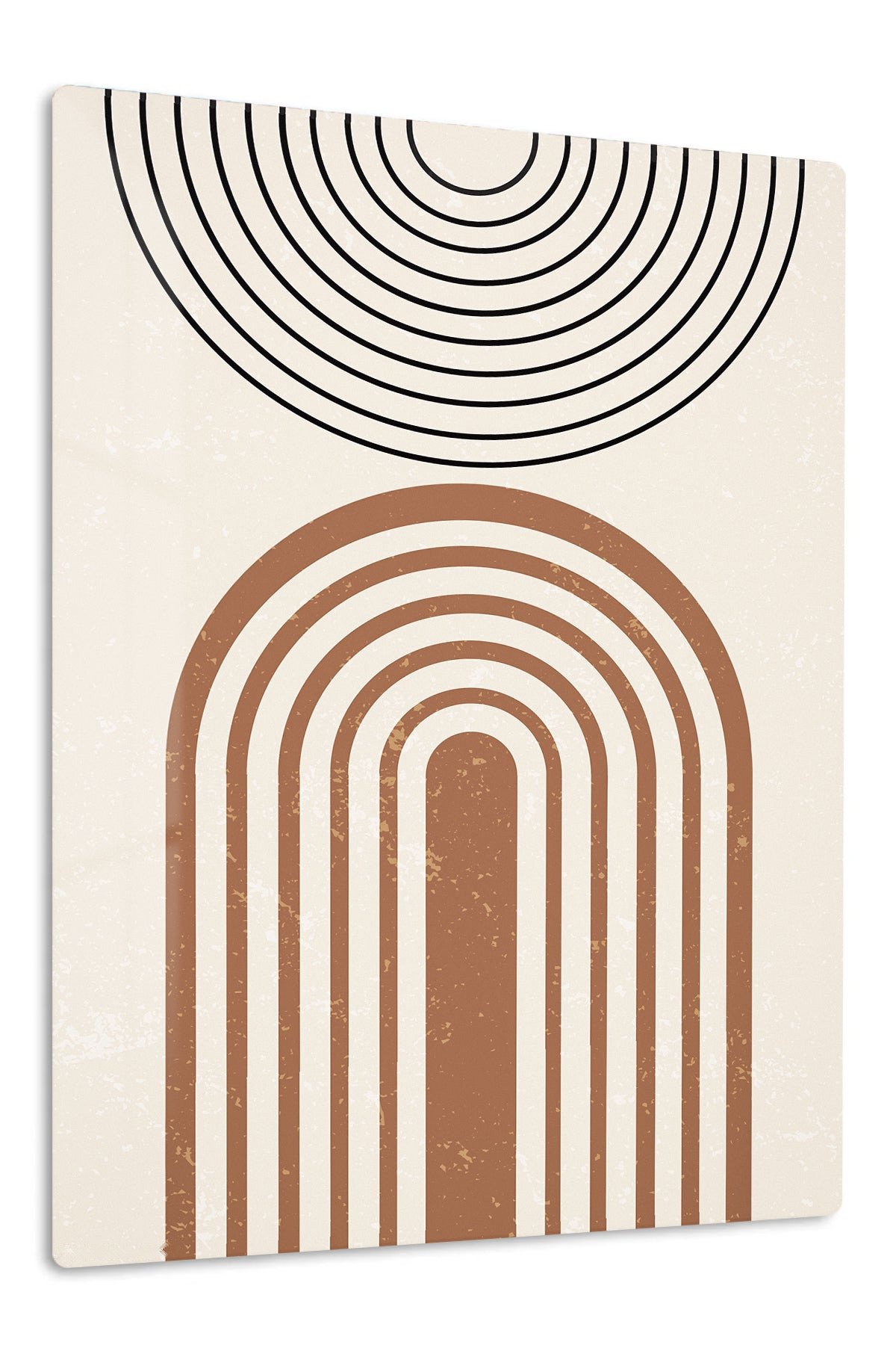 Earthy Arch and Circle metal wall art print