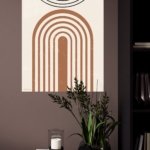 Earthy Arch and Circle metal wall art print, view 4