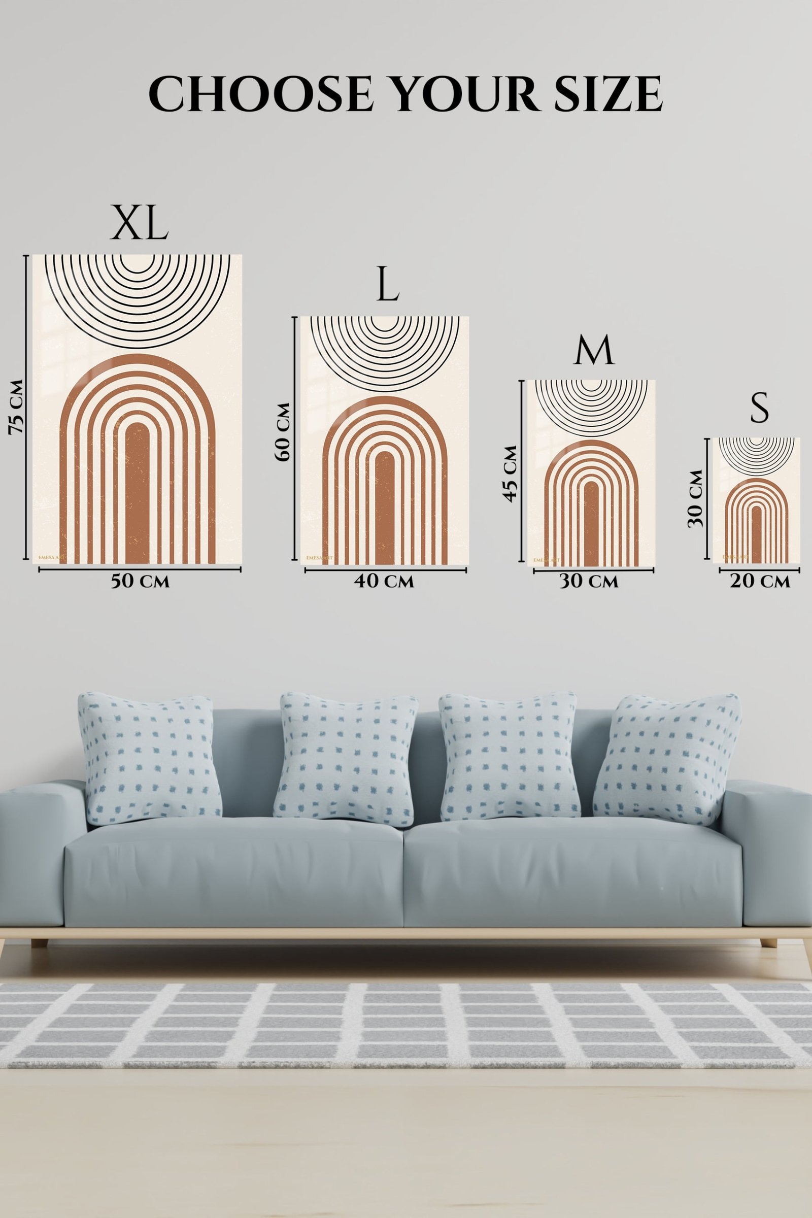 Earthy Arch and Circle metal wall art print, view 6