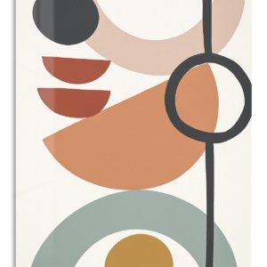 Earthy Geometric Balance metal wall art print