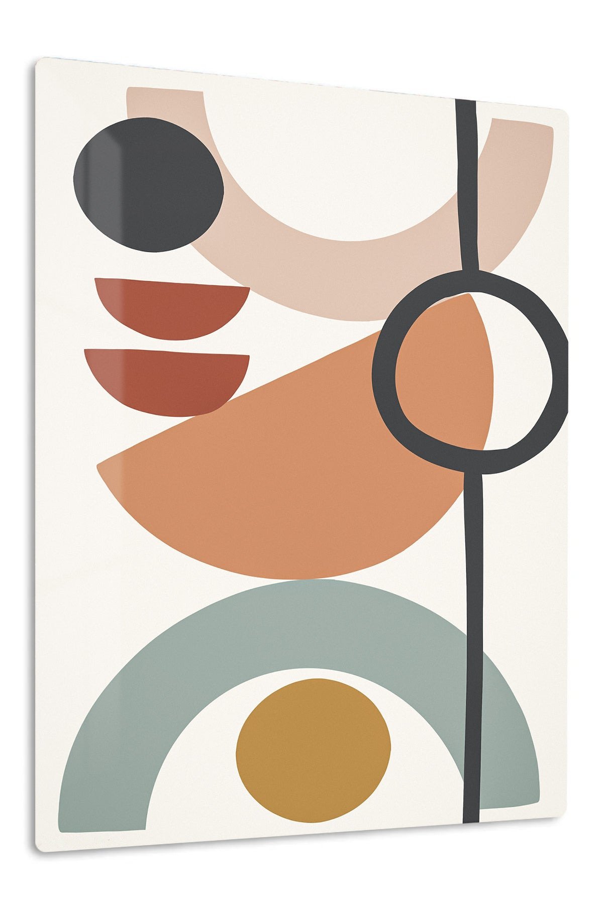 Earthy Geometric Balance metal wall art print