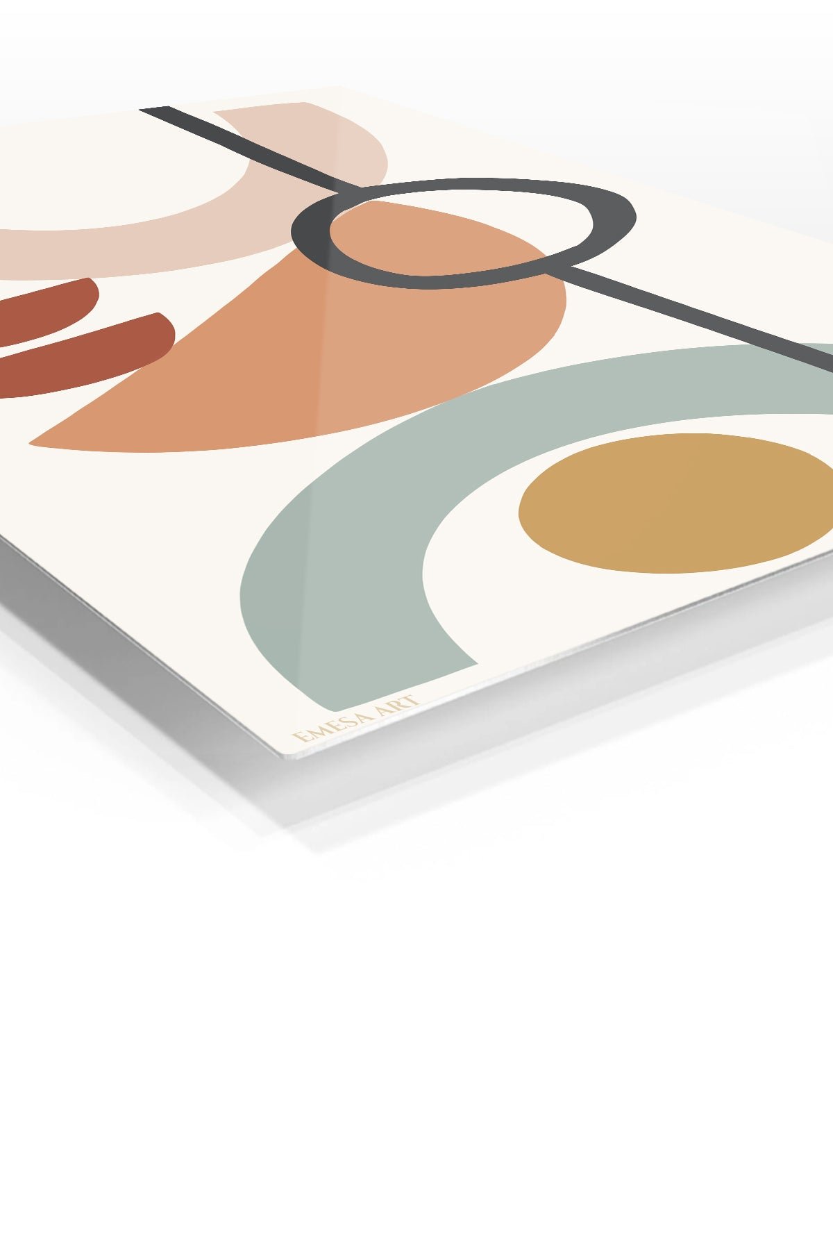 Earthy Geometric Balance metal wall art print, view 2