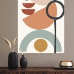 Earthy Geometric Balance metal wall art print, view 4