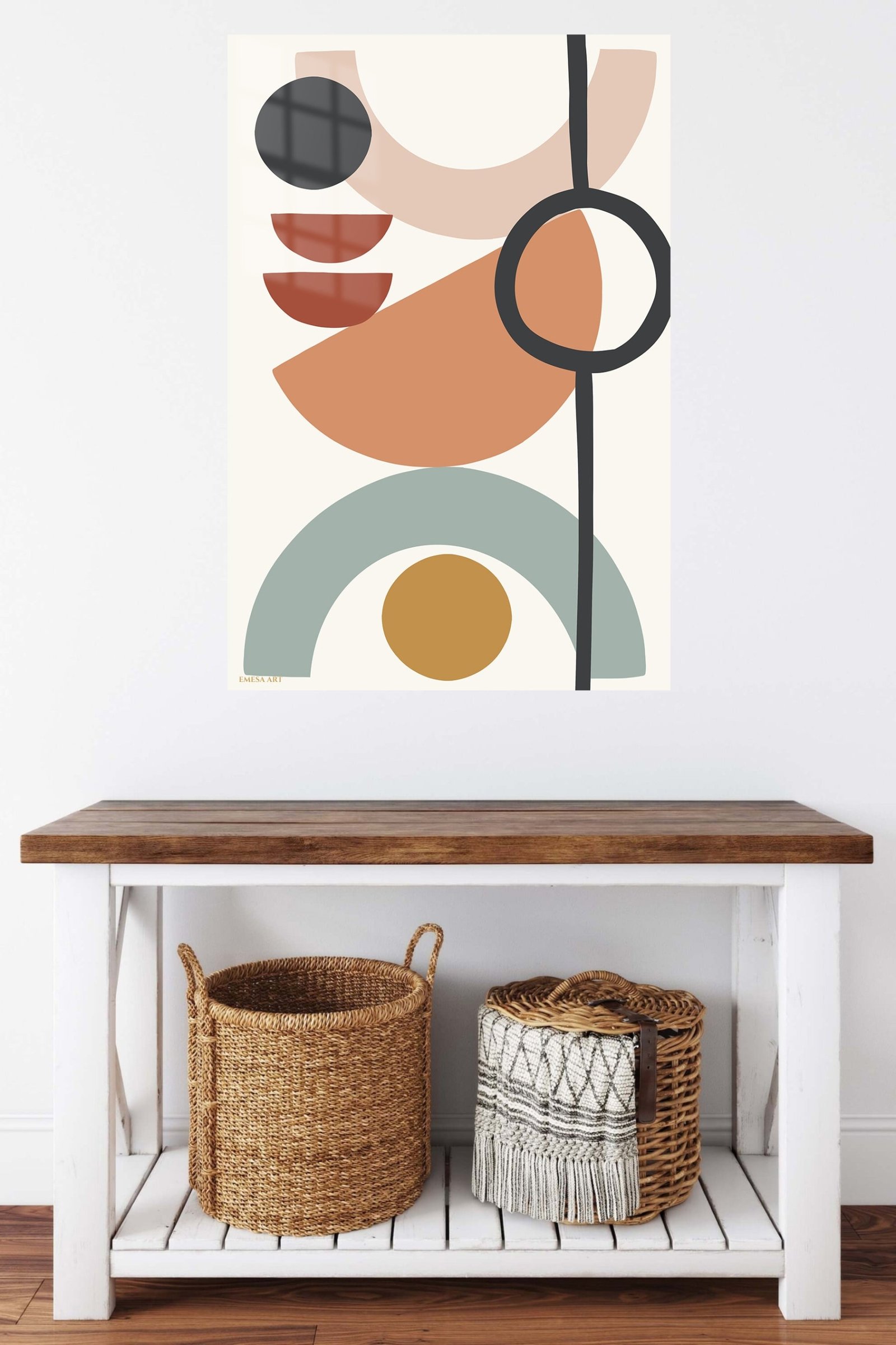 Earthy Geometric Balance metal wall art print, view 5