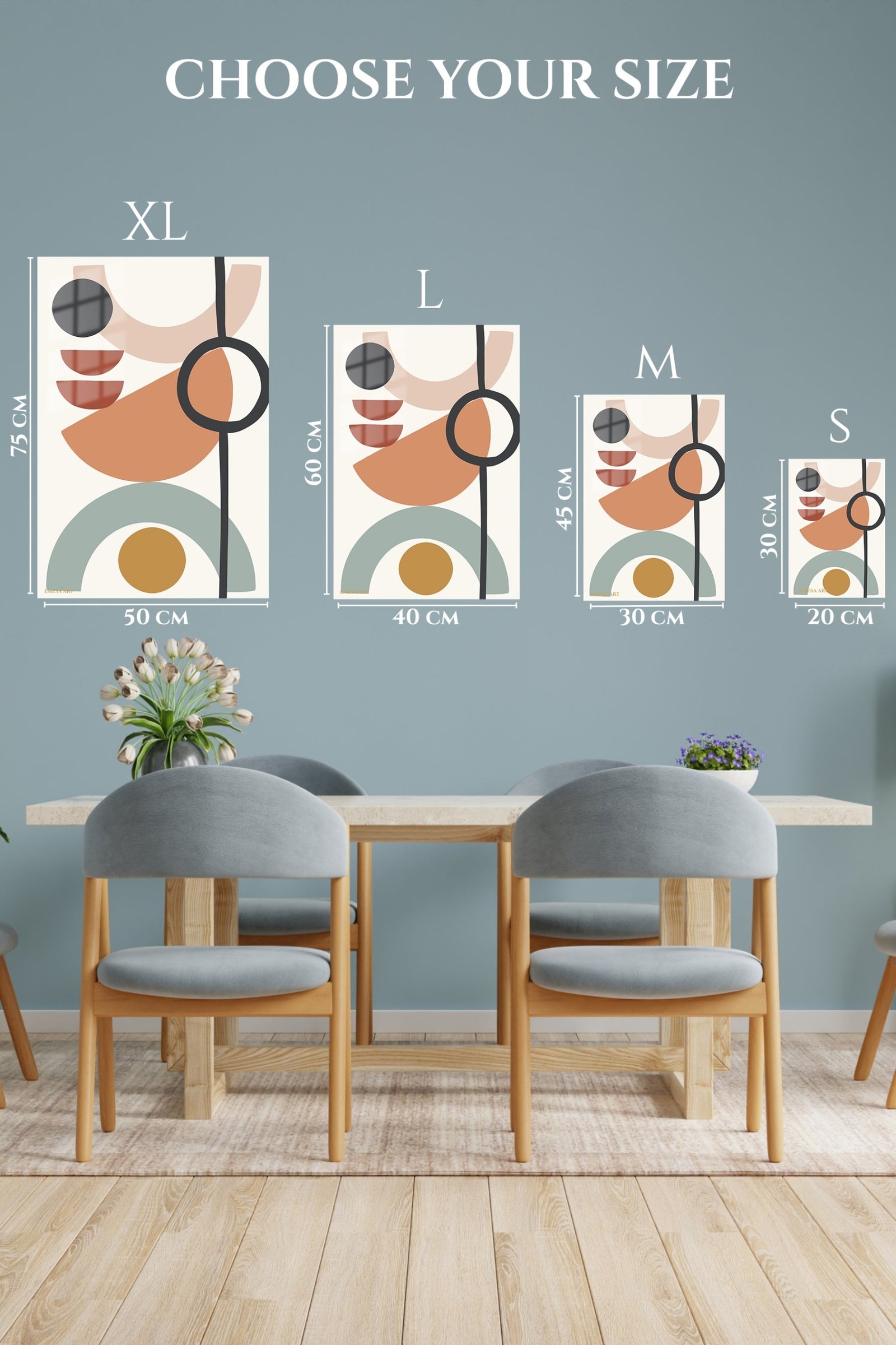 Earthy Geometric Balance metal wall art print, view 6