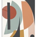Earthy Geometric Balance metal wall art print