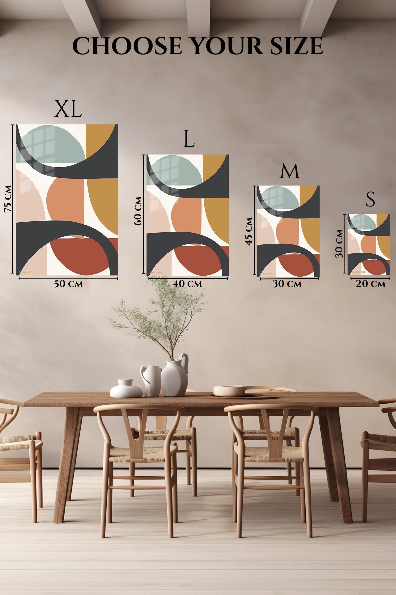 Earthtone Arc Composition metal wall art print, view 6
