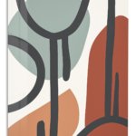 Earth Tone Linework metal wall art print
