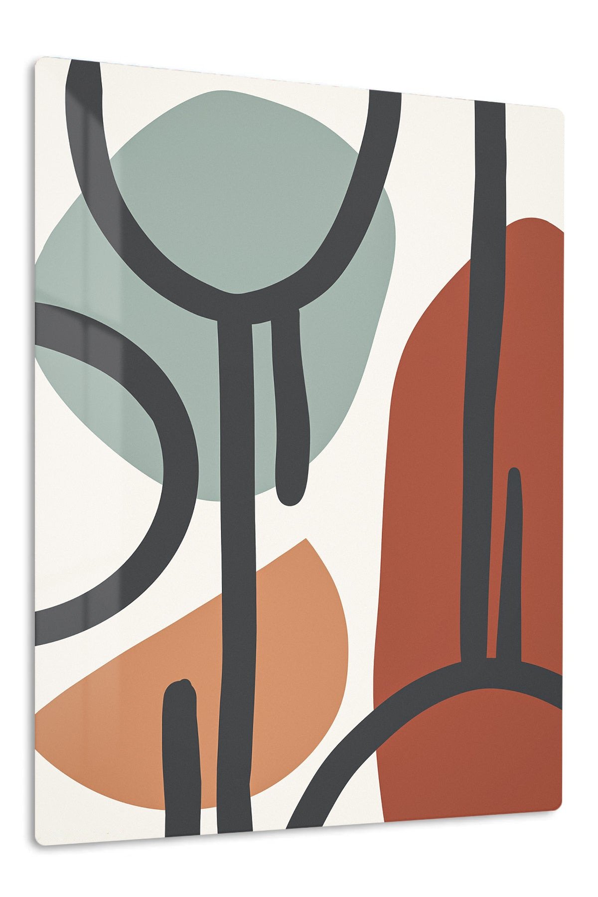 Earth Tone Linework metal wall art print