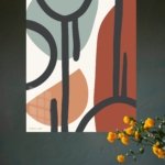 Earth Tone Linework metal wall art print, view 4