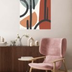 Earth Tone Linework metal wall art print, view 5