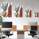 Earth Tone Linework metal wall art print, view 6