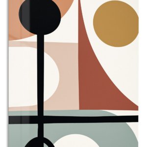 Earthy Geometric Balance metal wall art print